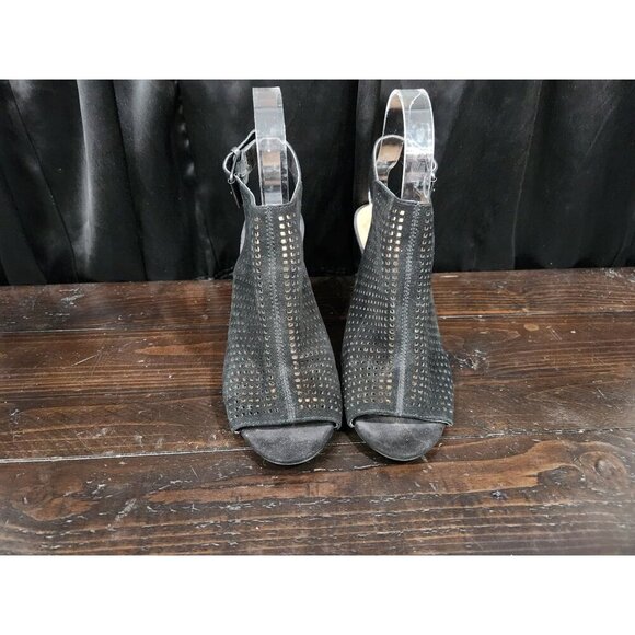 Tahari Margaret 2 Black Leather Peep-Toe Block Heels/Sz. 6M - Picture 5 of 9